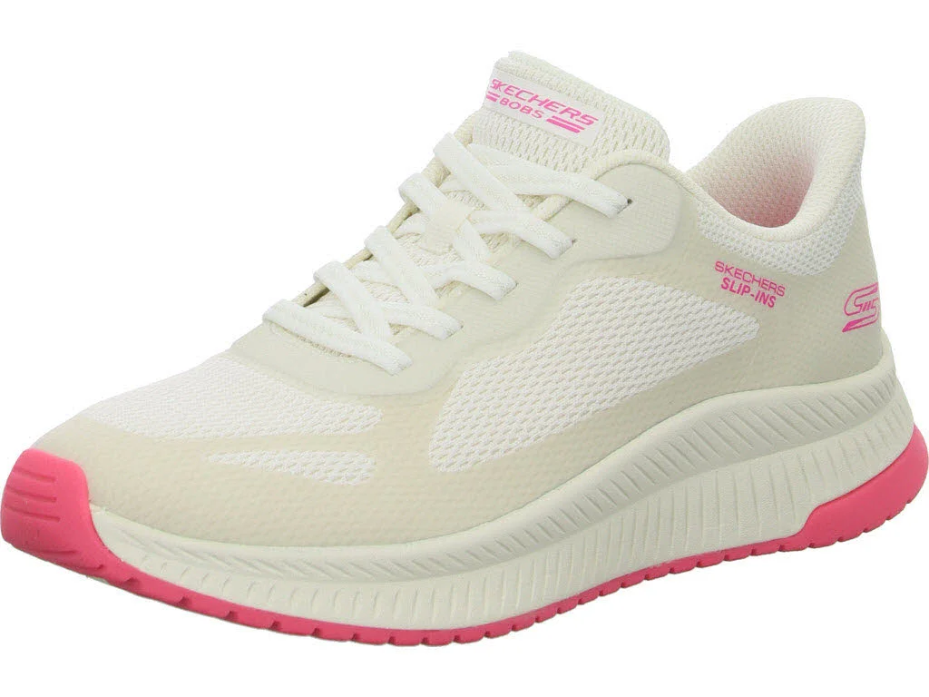 Skechers Damen Slipper 117624 WPK BOBS Squad 4 - Staple Look white/pink normal