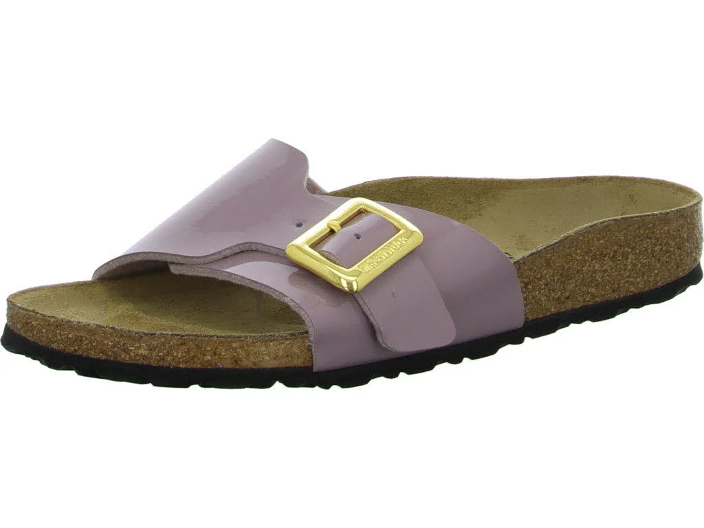 BIRKENSTOCK Pantoletten 1029389 Catalina Cushion Buckle patent faded purple schmal