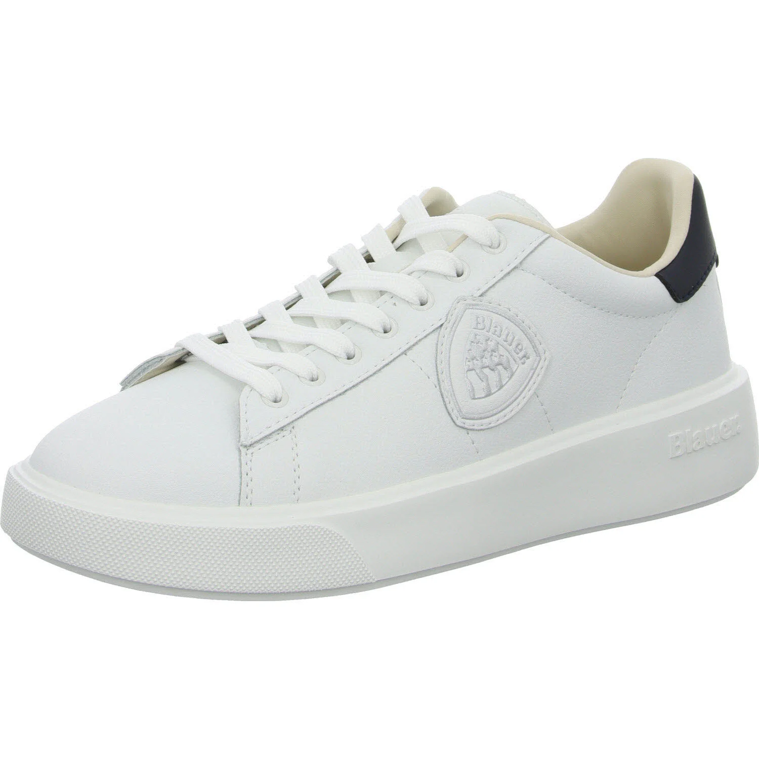 Blauer Herren Schnürschuhe S5BUCK01/LEA BUCK white/navy normal