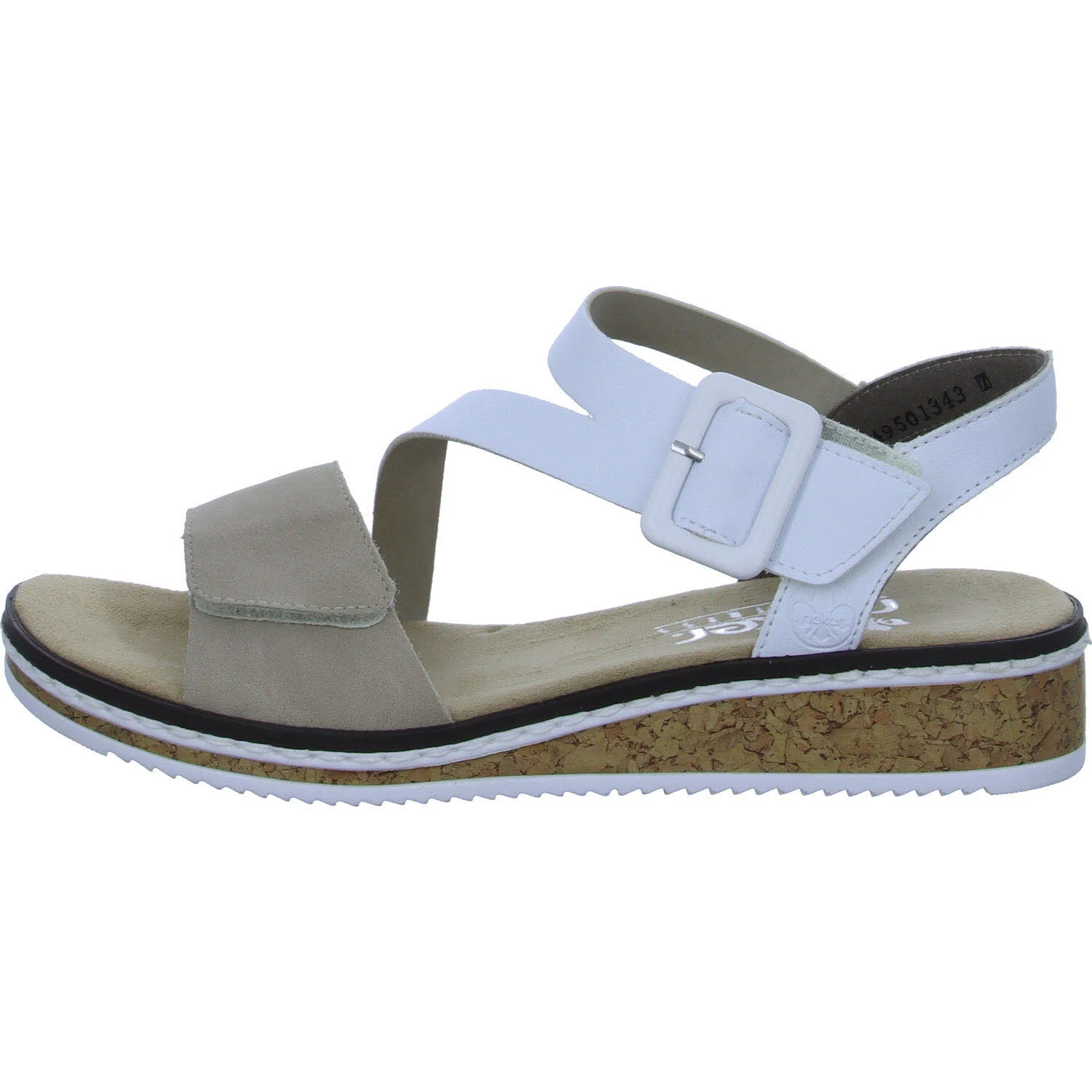 Rieker Damen Sandalen V3660-60 V3660 nude/weiss F (normal)