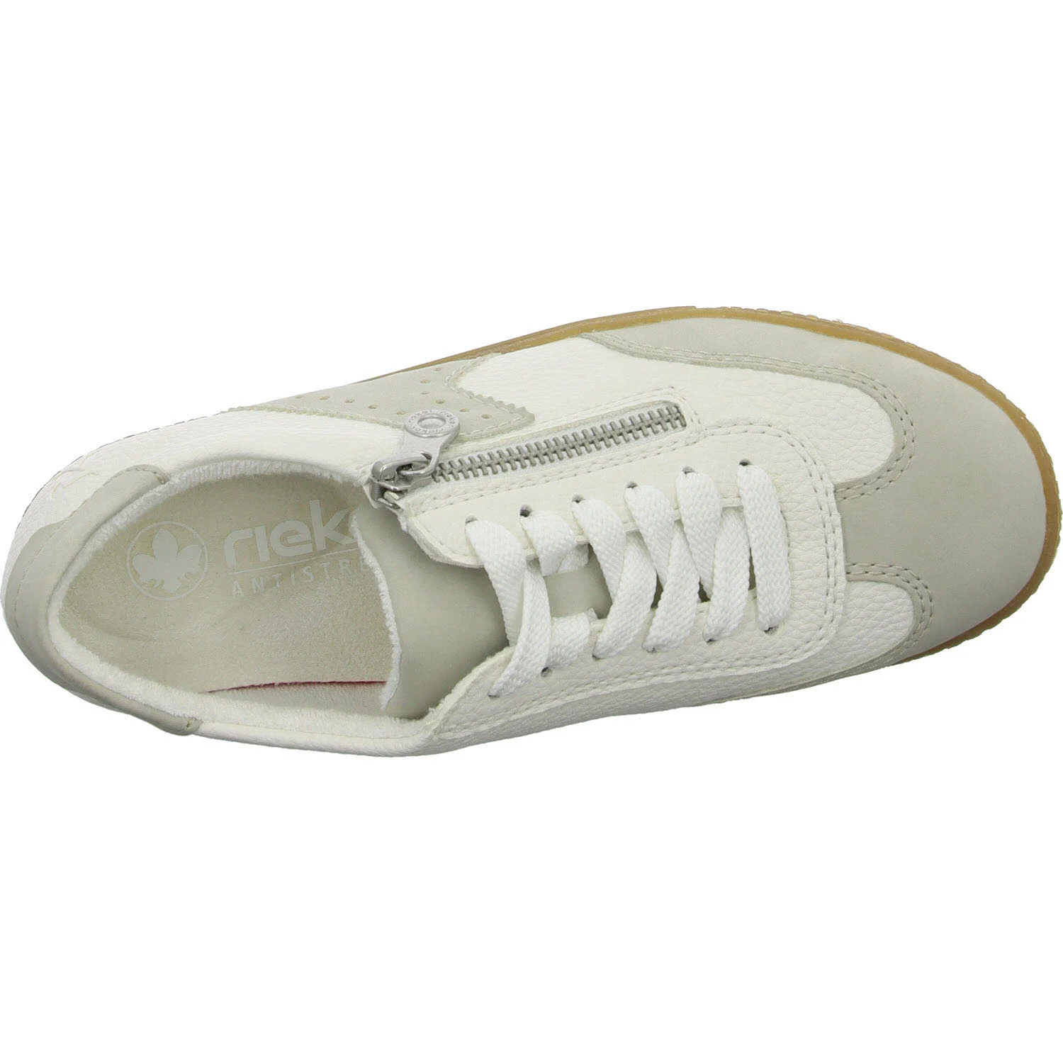 Rieker Damen Schnürschuhe L9700-80 L9700 hellgrau/weiss F (normal)