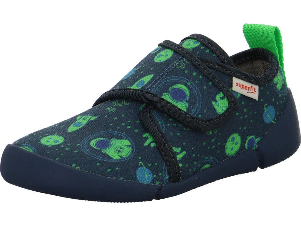 Superfit Kinder Hausschuhe 1-006700-8030 Venti blau/mehrfarbig WMS weit