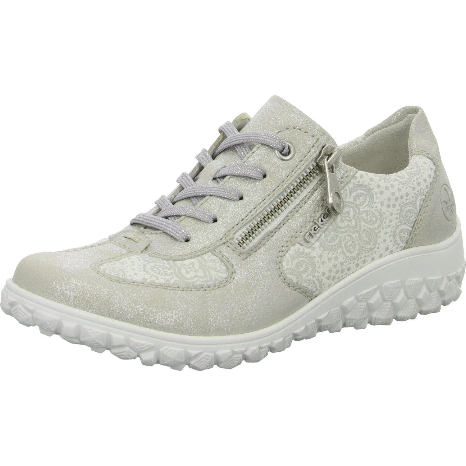 Element 2 von 8 (Bild) – Rieker Damen Schnürschuhe 59501-90 59501 fog-silver/weiss-flower H (extra weit)