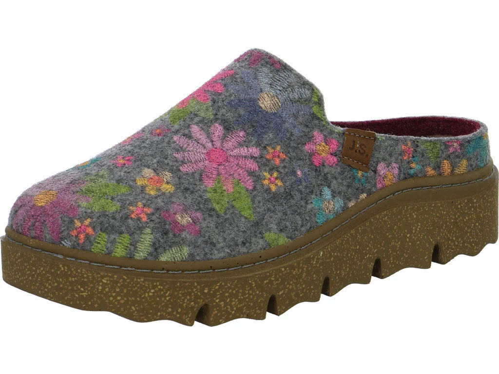 Josef Seibel Damen Winterpantoffel 53001TE979/712 Carmaux 01 grau-multi normal
