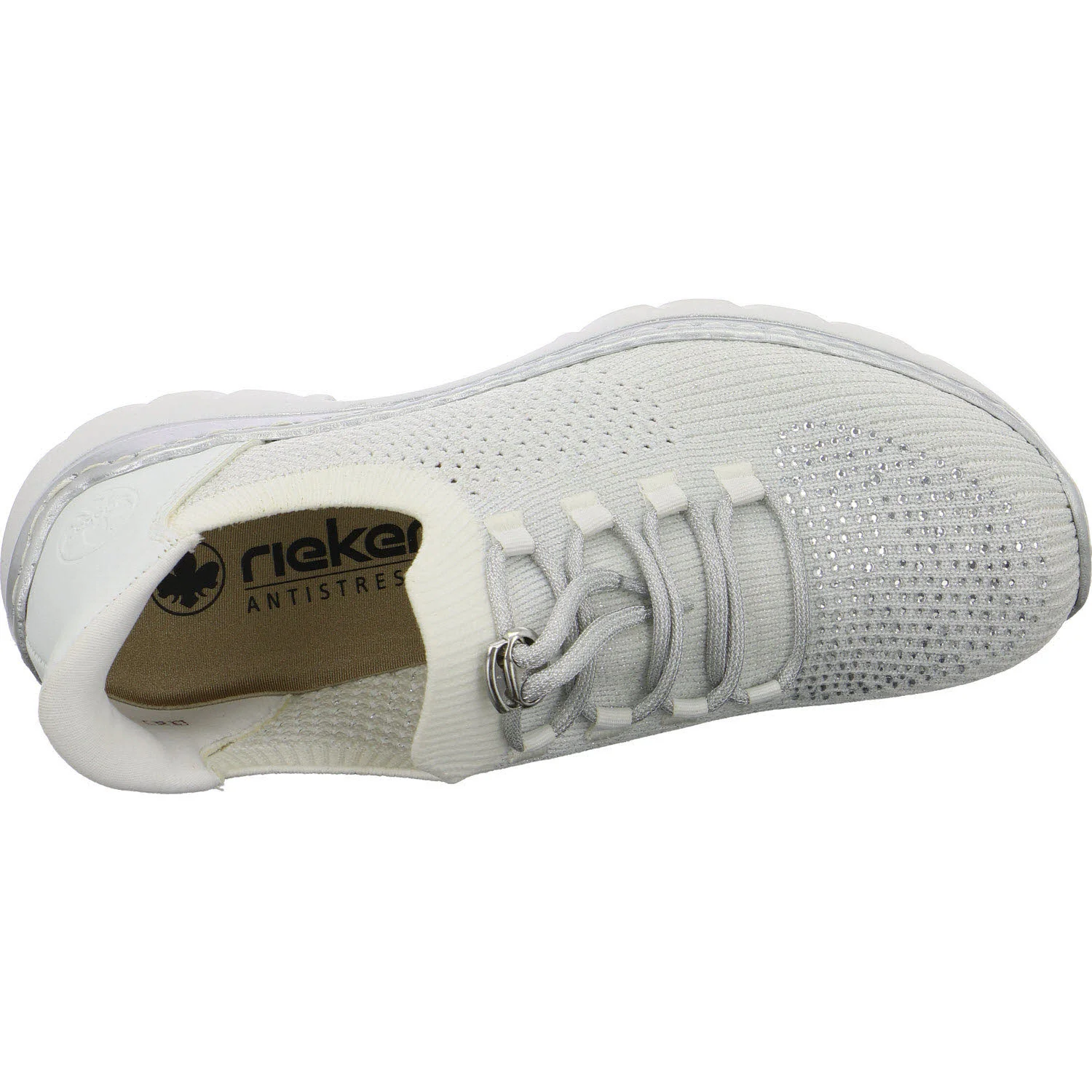 Rieker Damen Slipper L3261-90 L3261 weiss-silver/weiss F 1/2 (normal)