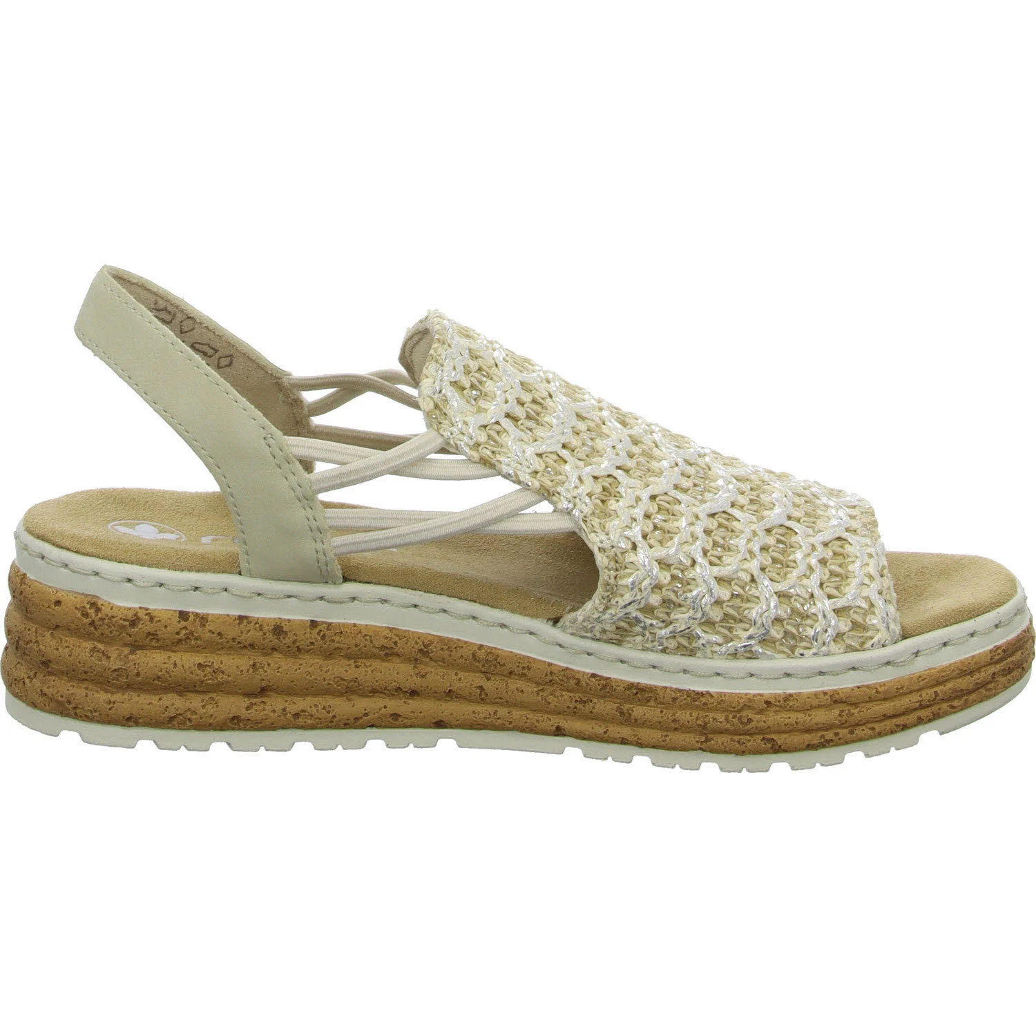 Element 7 von 8 (Bild) – Rieker Damen Sandalen 62741-60 62741 beige-silber/cliff H (weit)
