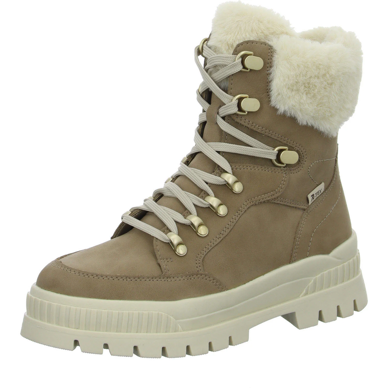 Rieker Damen Schnürstiefel warm W2174-20 W2174 camel/cotton/fango G (weit)