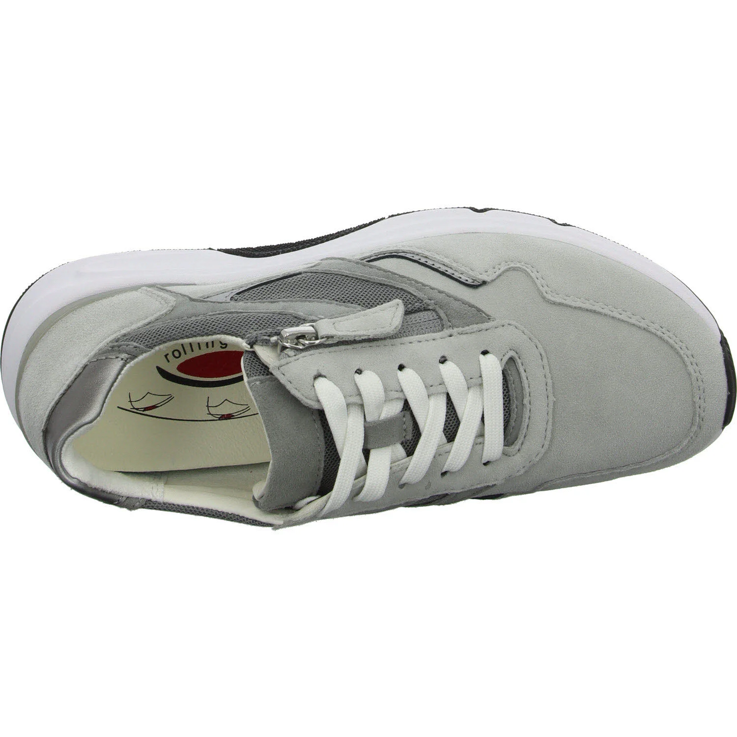 Gabor Rollingsoft Damen Schnürschuhe 86.896.49 86.896 lightgrey/steel G (normal)