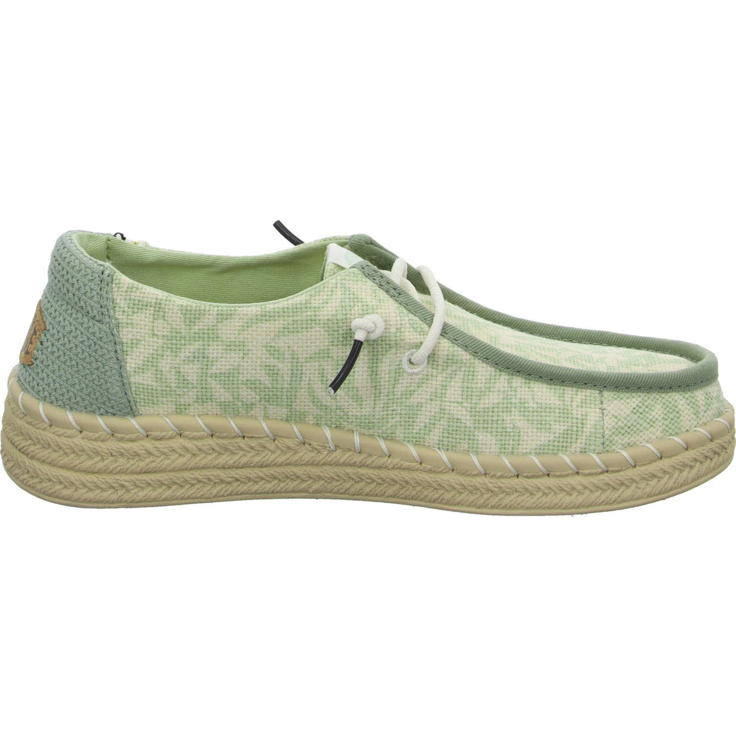 heydude Damen Slipper HD43179-3YY Wendy Espadrille Retro Palm celadon green/white weit