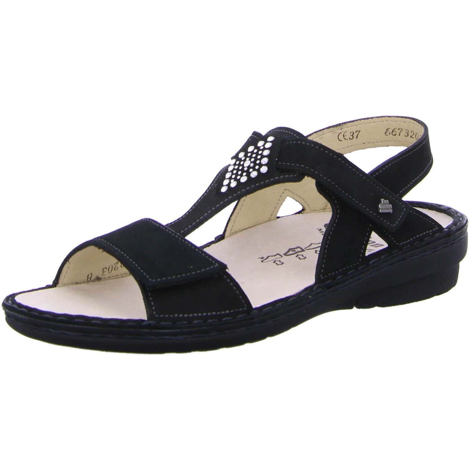 Element 2 von 7 (Bild) – Finn Comfort Damen Sandalen 02807-007099 Calvia schwarz weit