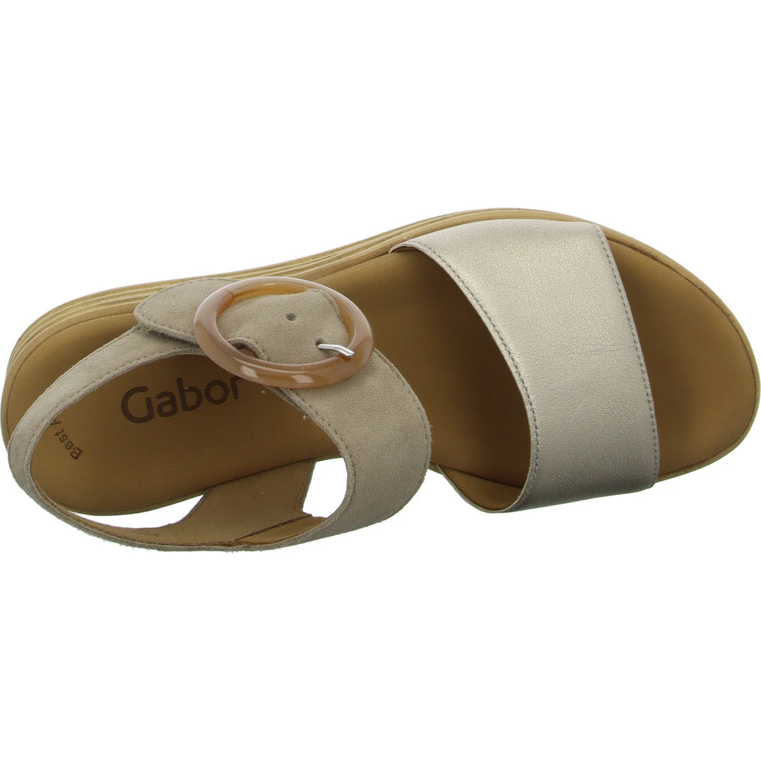 Gabor Damen Sandalen 84.550.62 84.550 puder/rabbit F (schmal/normal)