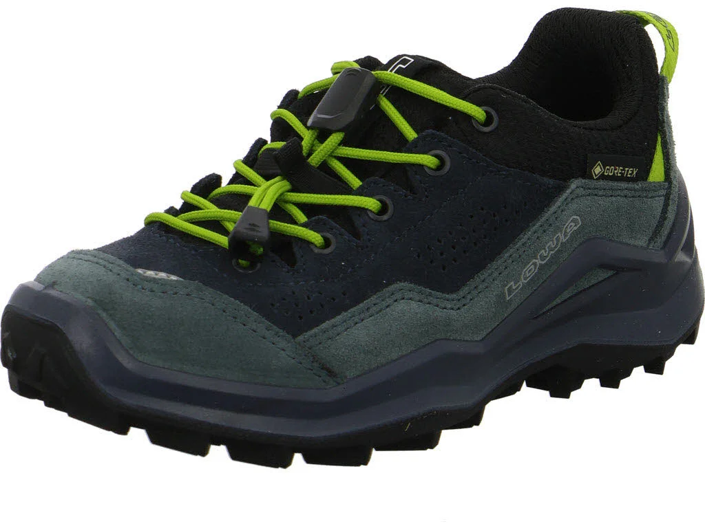 Lowa Kinderschuh zum Schlupfen 641655/7502 Wandax GTX Lo Jr dunkelpetrol/limone normal