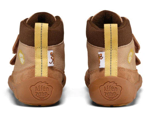 Affenzahn Kinder Schaftstiefel 01488-70111 Übergangsschuh Leder Friendy Tiger gelb, braun, beige normal