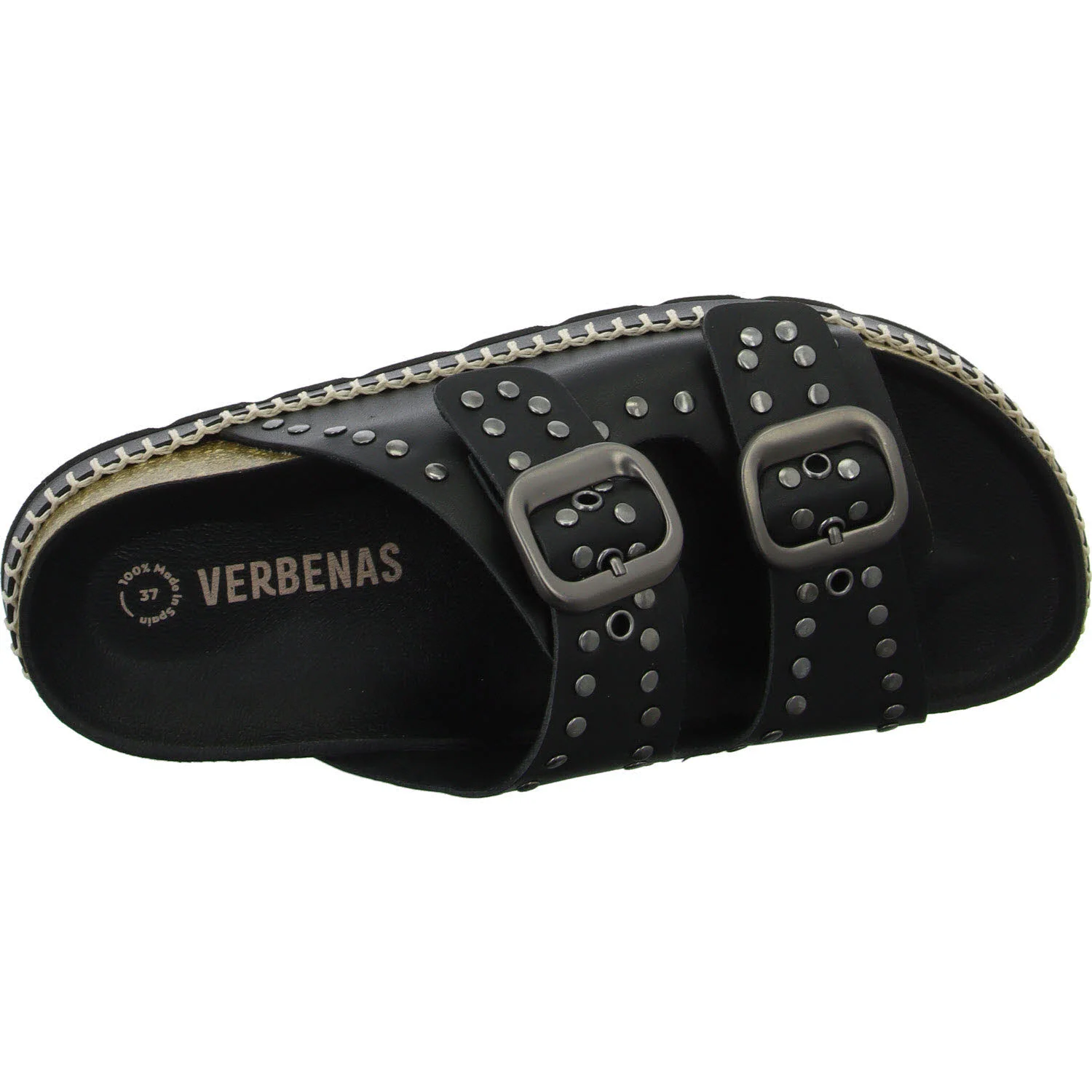 Verbenas Damen Pantoletten 2300640395 042 GALATEA NAPA TACHAS negro normal