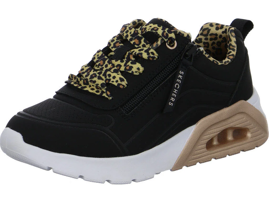 Skechers Kinder Halbschuhe zum Schnüren 310708L BLK UNO Lite 2.0 - Leopard Stride black normal