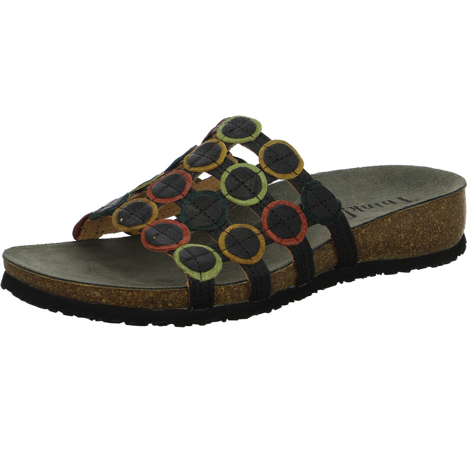 Think Damen Pantoletten 3-000247-0030 Julia schwarz/kombi F 1/2 (normal)