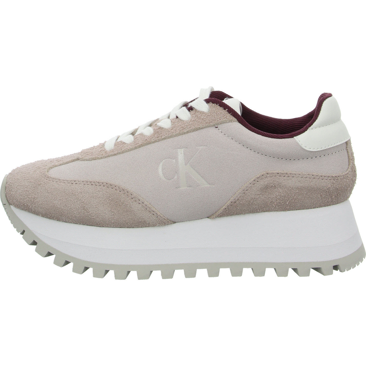 Calvin Klein Damen Schnürschuhe YW0YW015740KB RUNNER LACEUP ML SUEDE lilac ash/bright white normal