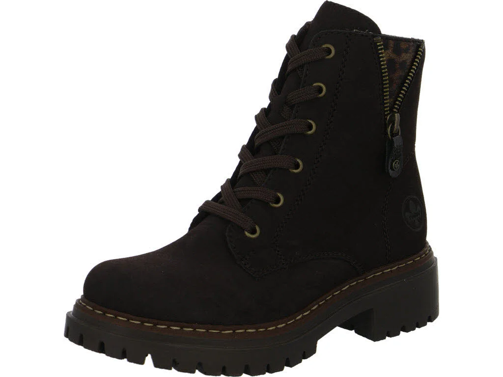 Rieker Damen Schnürstiefel 72617-25 72617 nougat/antik/espresso F (normal)