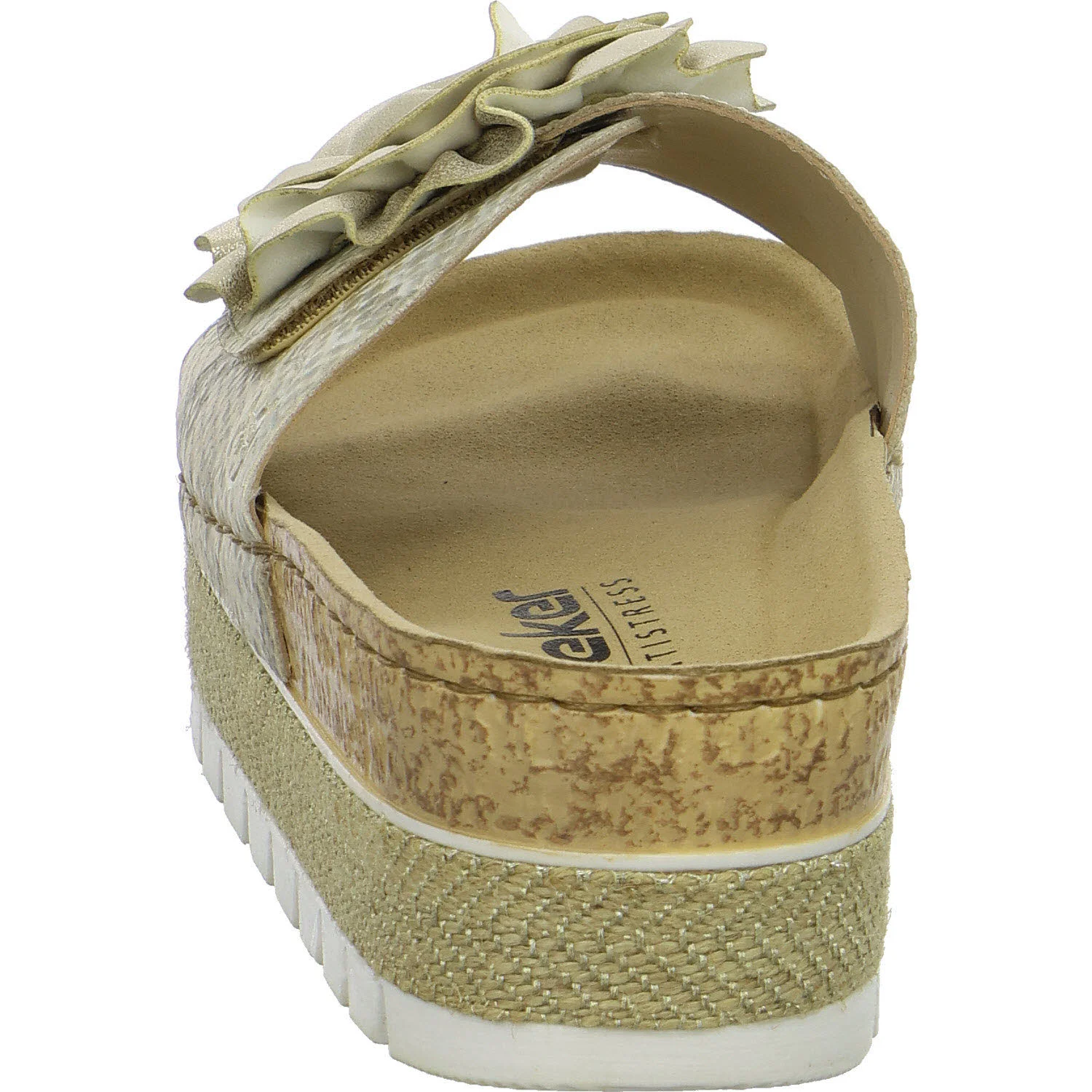 Rieker Damen Pantoletten 69562-90 69562 offwhite-gold/muschel F 1/2 (normal)