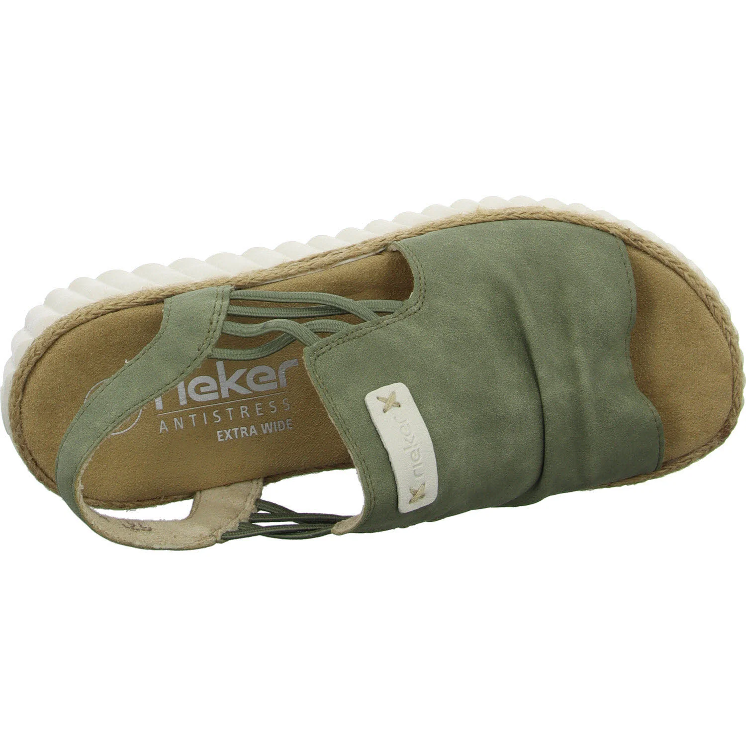 Rieker Damen Sandalen 69262-52 69262 schilf/offwhite H (extra weit)