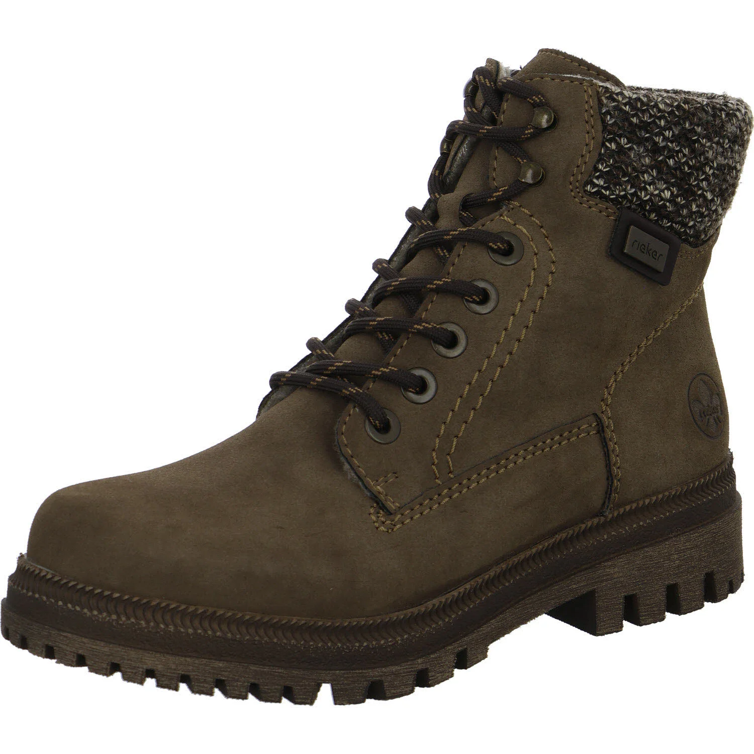 Rieker Damen Schnürstiefel warm Y7621-25 Y7621 brown/havanna/braun-beige F (normal)