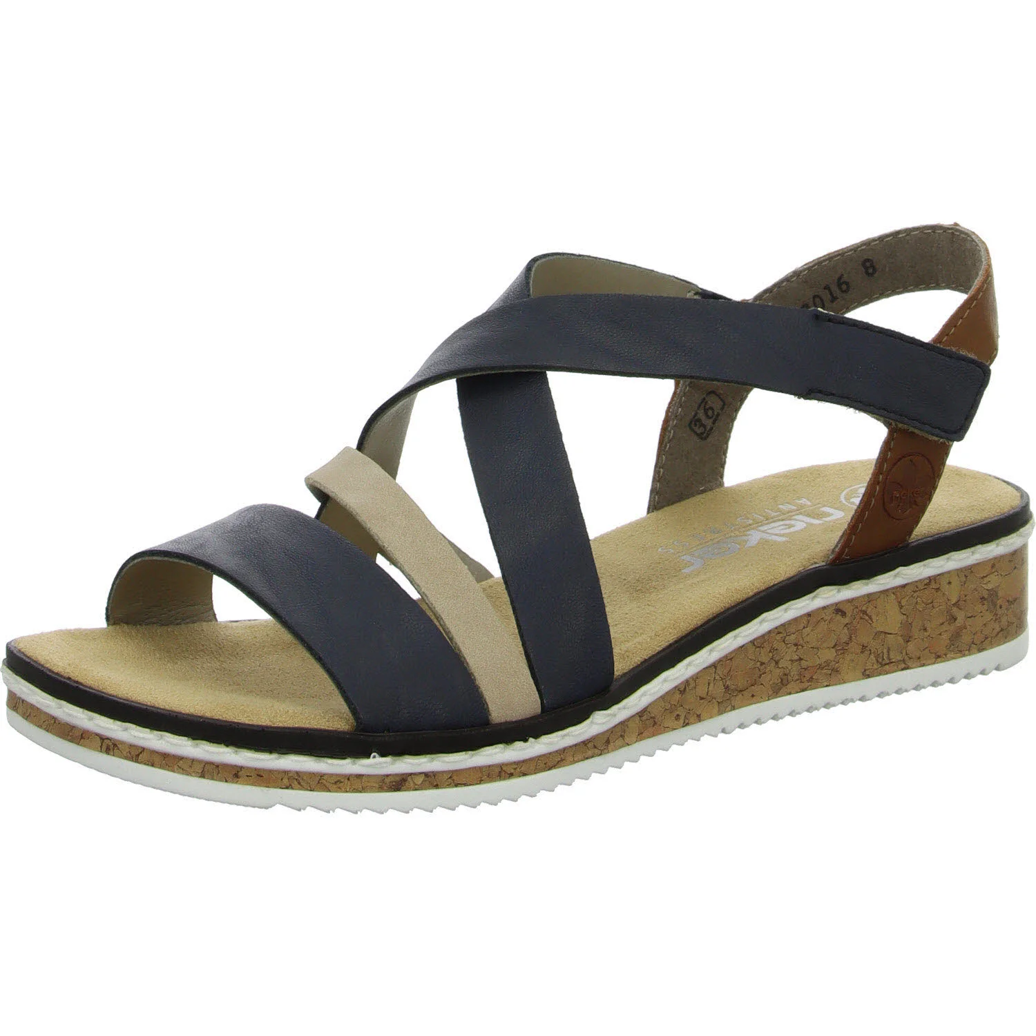 Element 2 von 8 (Bild) – Rieker Damen Sandalen V3663-91 V3663 pazifik/nude/cayenne F (normal)