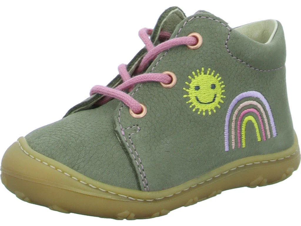 Ricosta Kinder Halbschuhe zum Schnüren 50 1203202/530 Mecki eukalyptus/Regenbogen WMS mittel