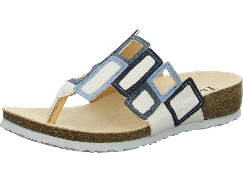 Think Damen Pantoletten 3-001136-1000 JULIA bianco/kombi F 1/2 (normal)