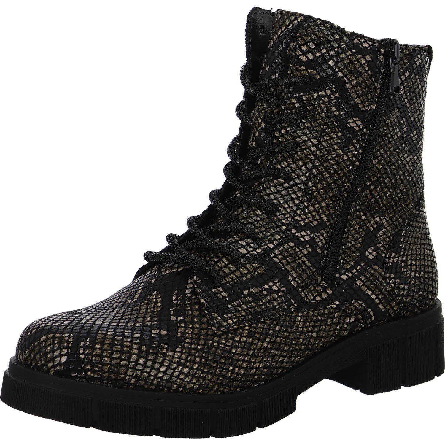 Remonte Damen Schnürstiefel D2S72-03 D2S72 schwarz-braun G (weit)