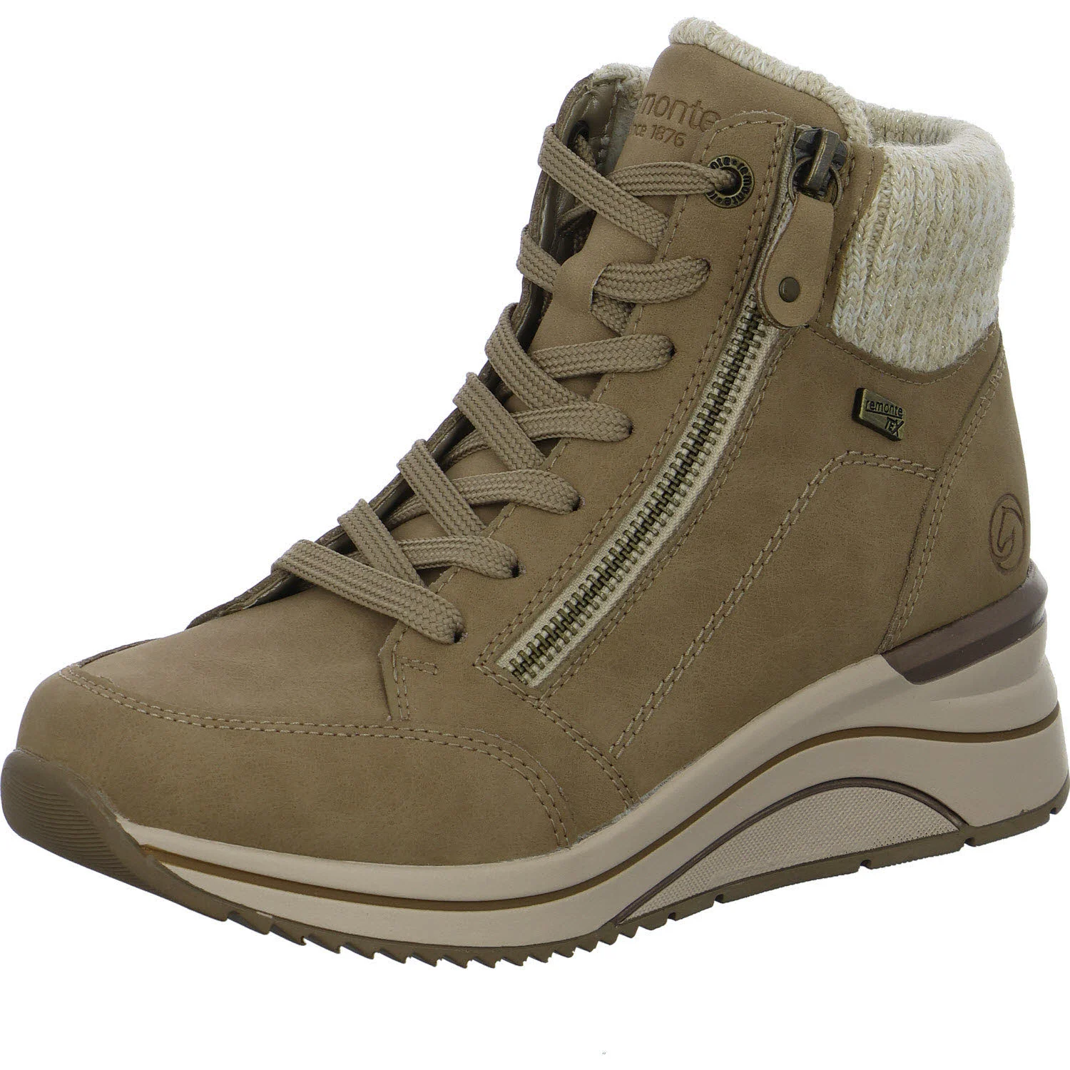 Element 2 von 8 (Bild) – Remonte Damen Schnürstiefel D0T77-21 D0T77 camel/offwhite-metallic/camel H (extra weit)