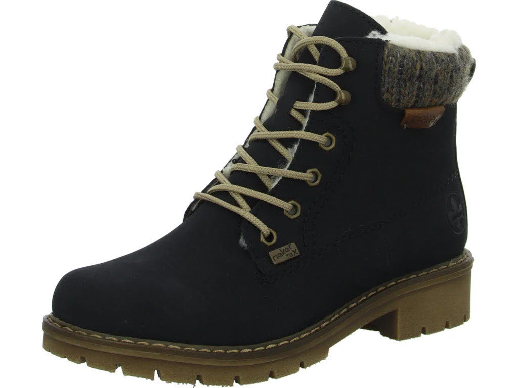 Rieker Damen Schnürstiefel warm Y9118-14 Y9118 pazifik/mogano/graphit F 1/2 (normal)