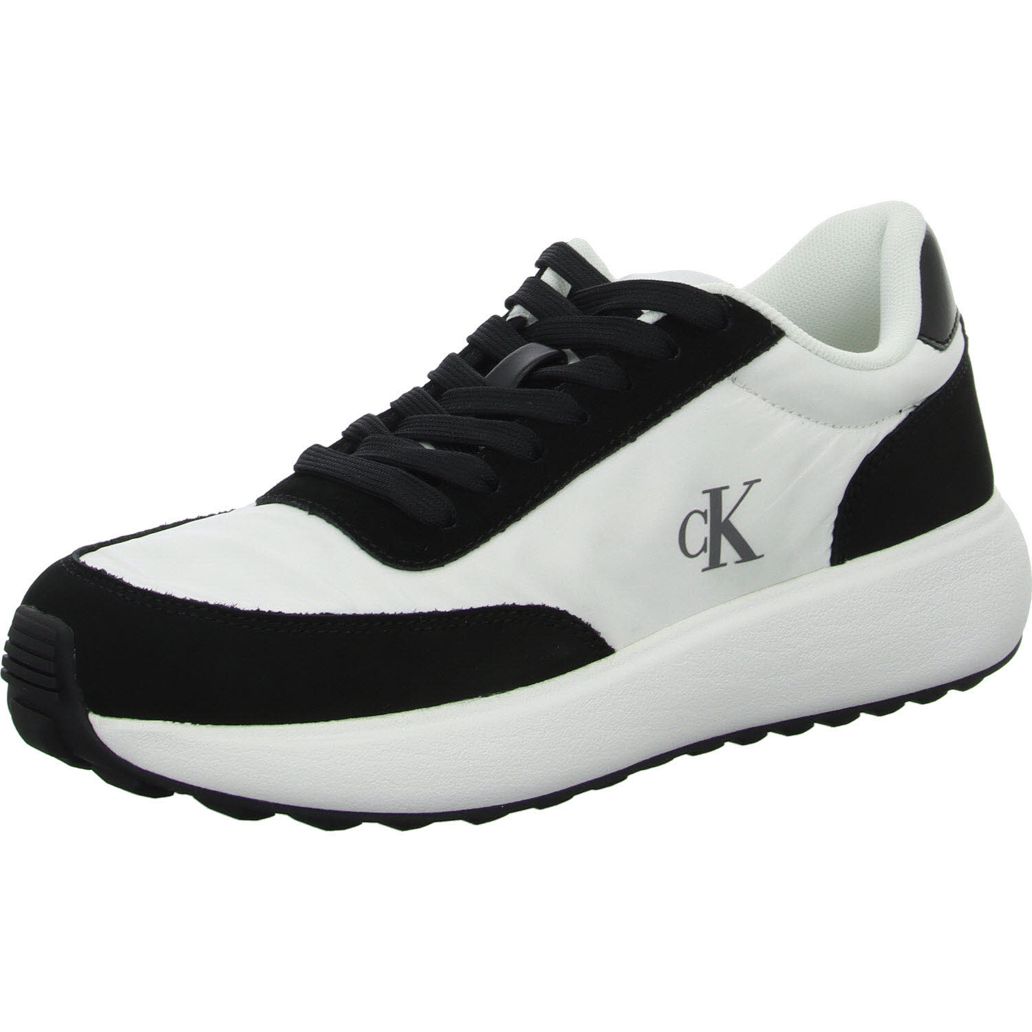 Calvin Klein Damen Schnürschuhe YW0YW0177401W ATHLEISURE RUNNER LACEUP MIX WN bright white/black normal