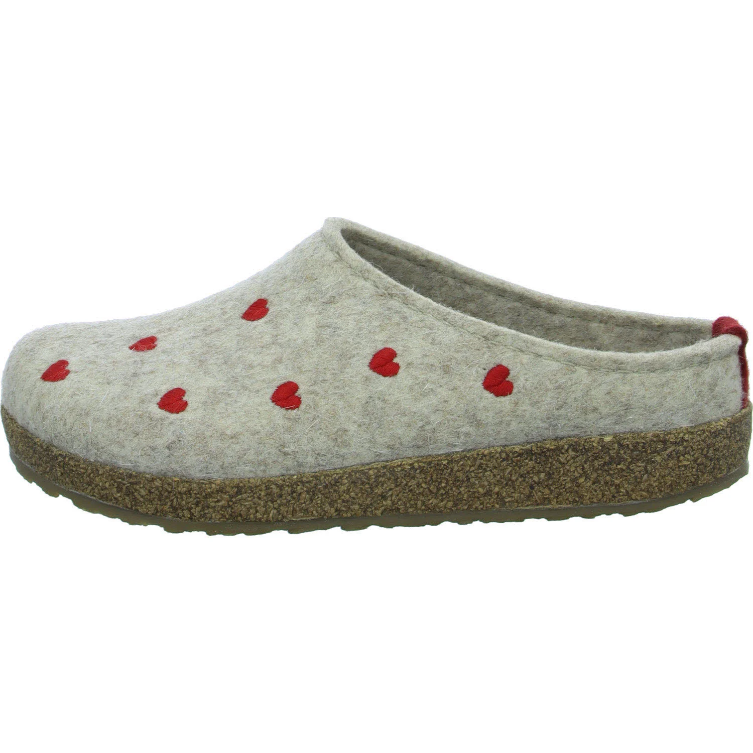 Haflinger Damen Winterpantoffel 741031-0-46 Grizzly Cuoricini beigemeliert öko normal