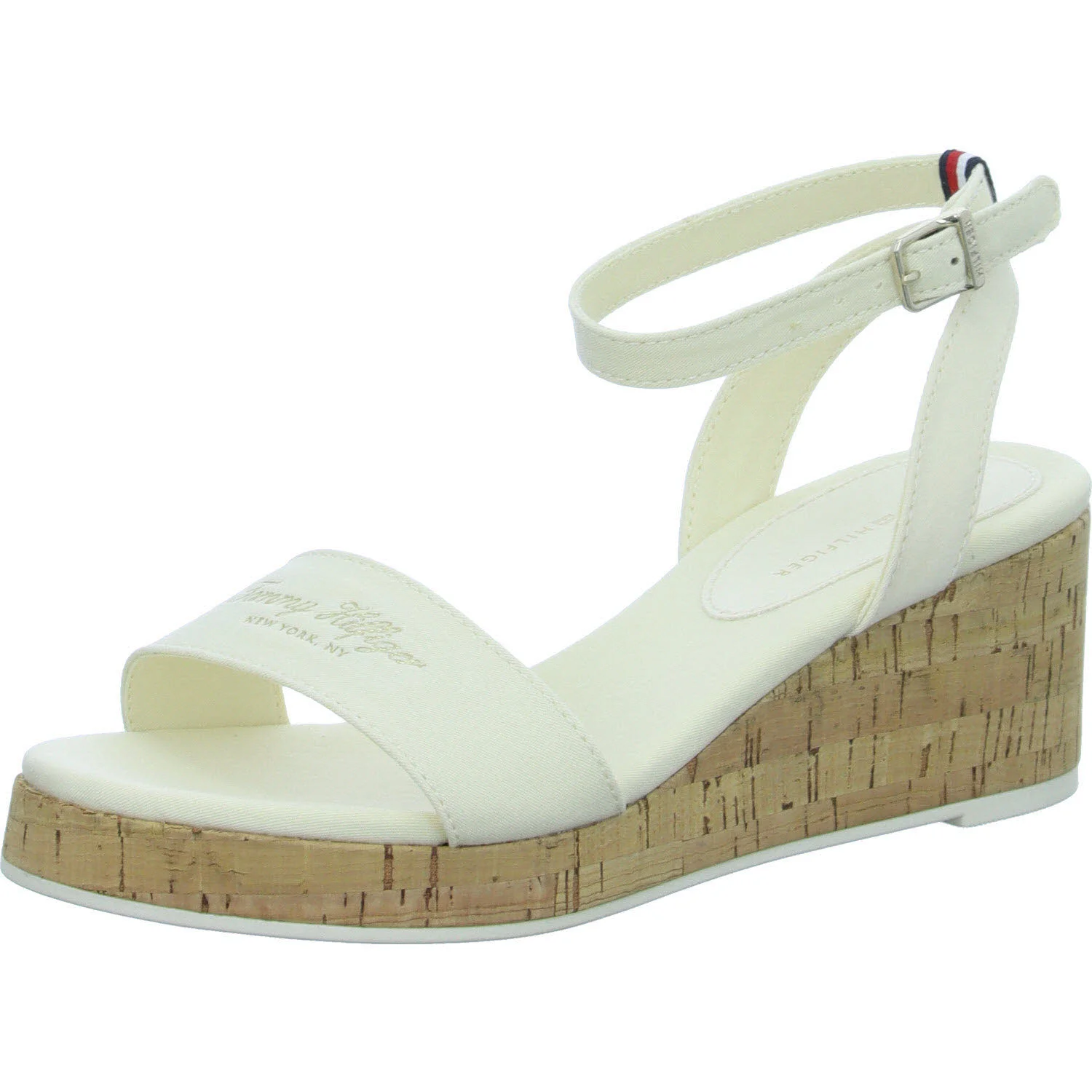 Tommy Hilfiger Damen Sandalen W0FW07969 AEF IM CORK LOW WEDGE SANDAL Calico normal