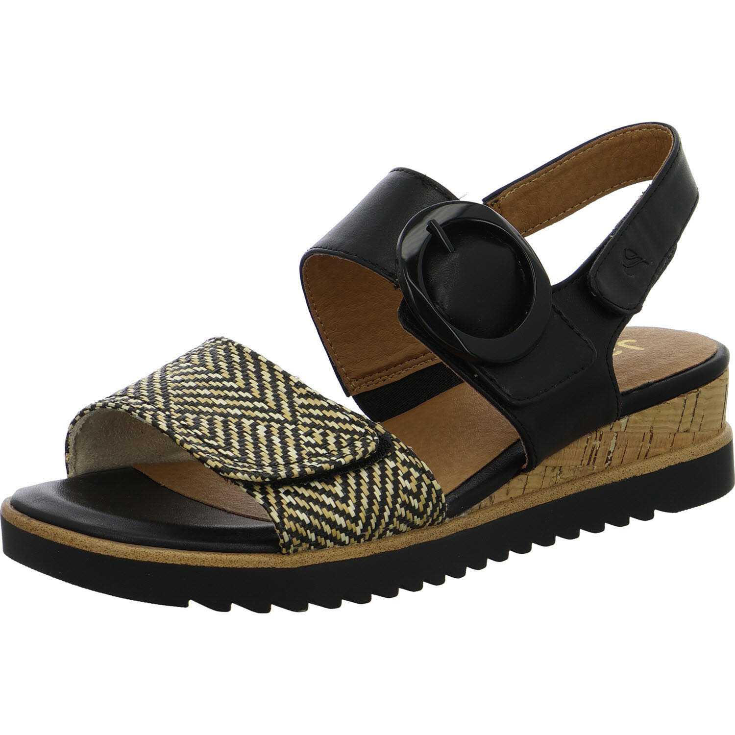 Jana Damen Sandalen 8-28776-46/030 8-28776-46 black/nature H (weit)
