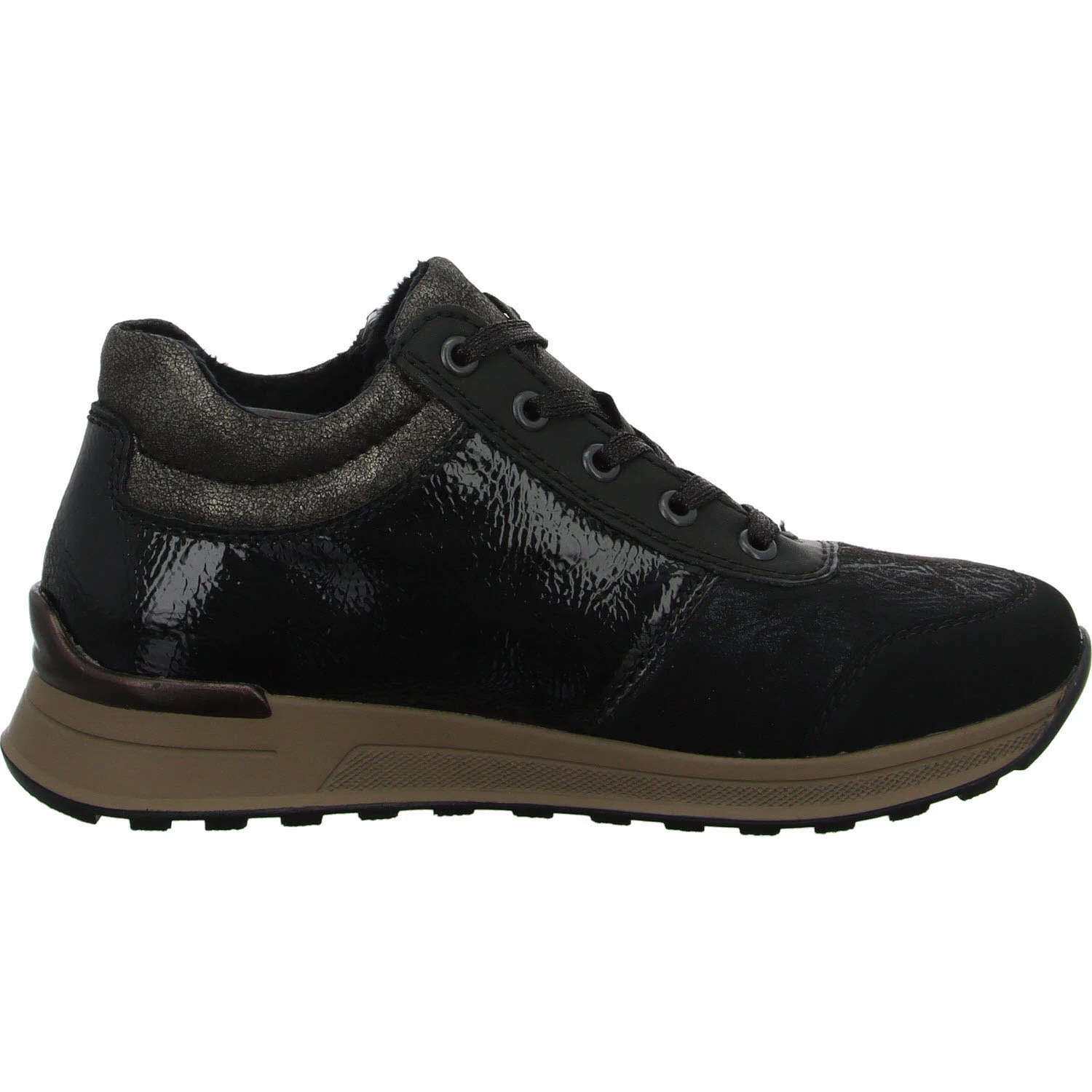 Rieker Damen Schnürschuhe N1407-00 N1407 schwarz/schwarz/schwarz H (extra weit)