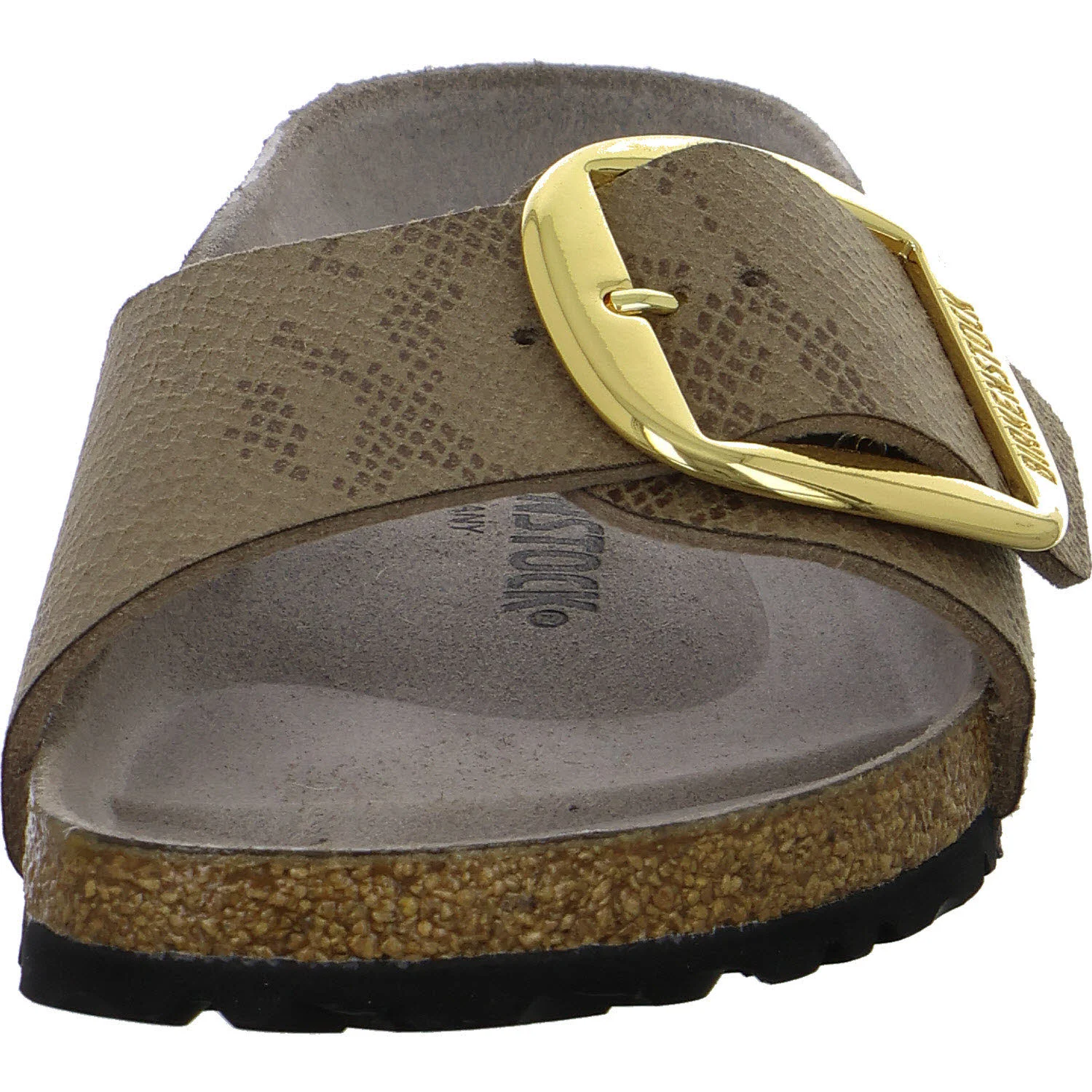 BIRKENSTOCK Pantoletten 1032935 Madrid Big Buckle python gray taupe schmal