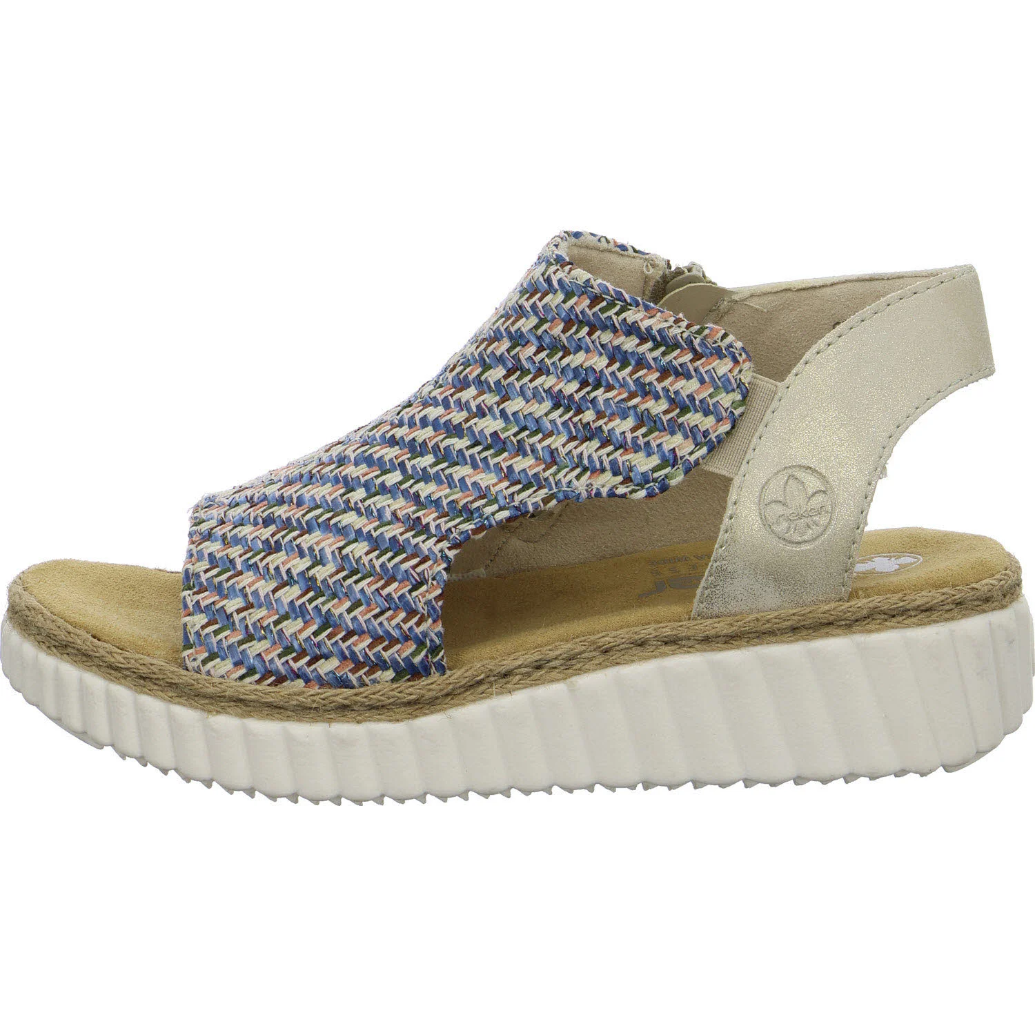 Rieker Damen Sandalen 69284-90 69284 navy-beige/muschel H (extra weit)