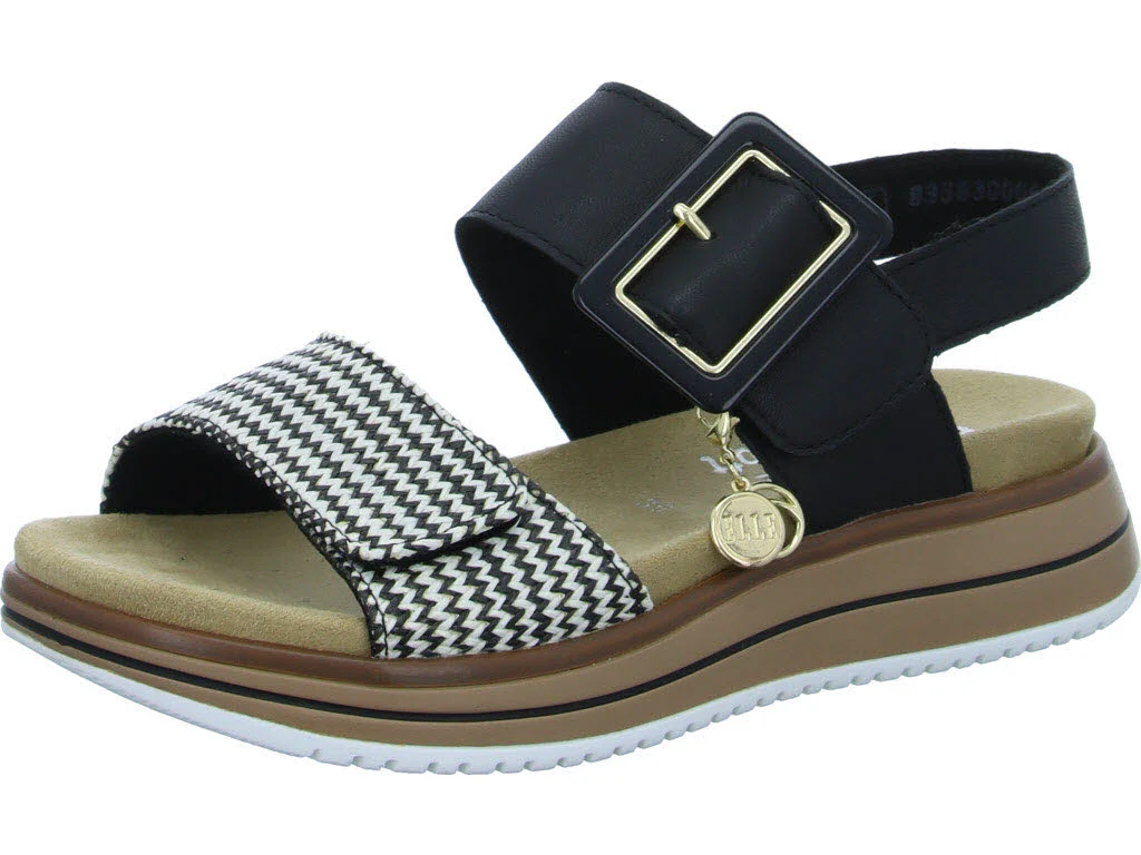 Remonte Damen Sandalen D1J53-02 D1J53 schwarz-crema/schwarz F 1/2 (normal)