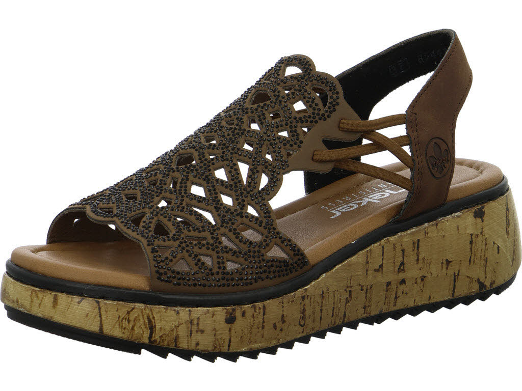 Rieker Damen Sandalen V1765-24 V1765 sherry G (weit)