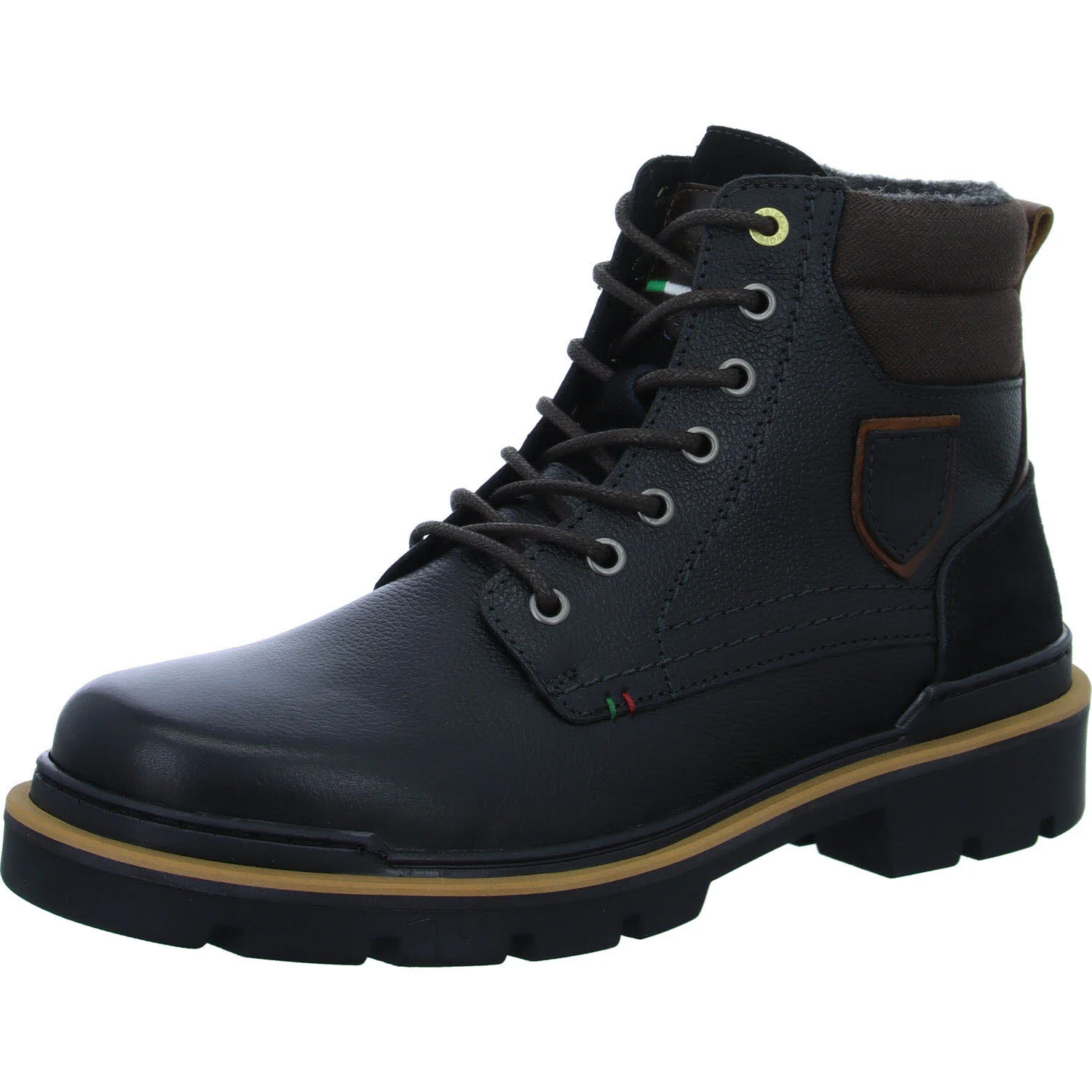 Pantofola d'Oro Herren Schnürstiefel 10233051.25Y PONTIDA FELT UOMO HIGH black normal