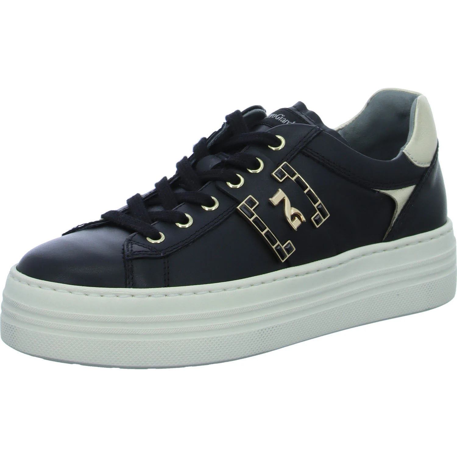 NeroGiardini Damen Schnürschuhe I411612D 100 I411612D nero normal