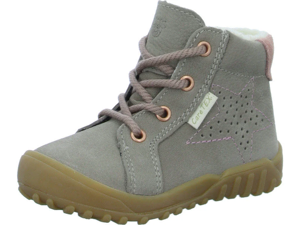 Ricosta Kinder Schnürstiefel 50 3300303/650 Denny kies/rosa WMS weit