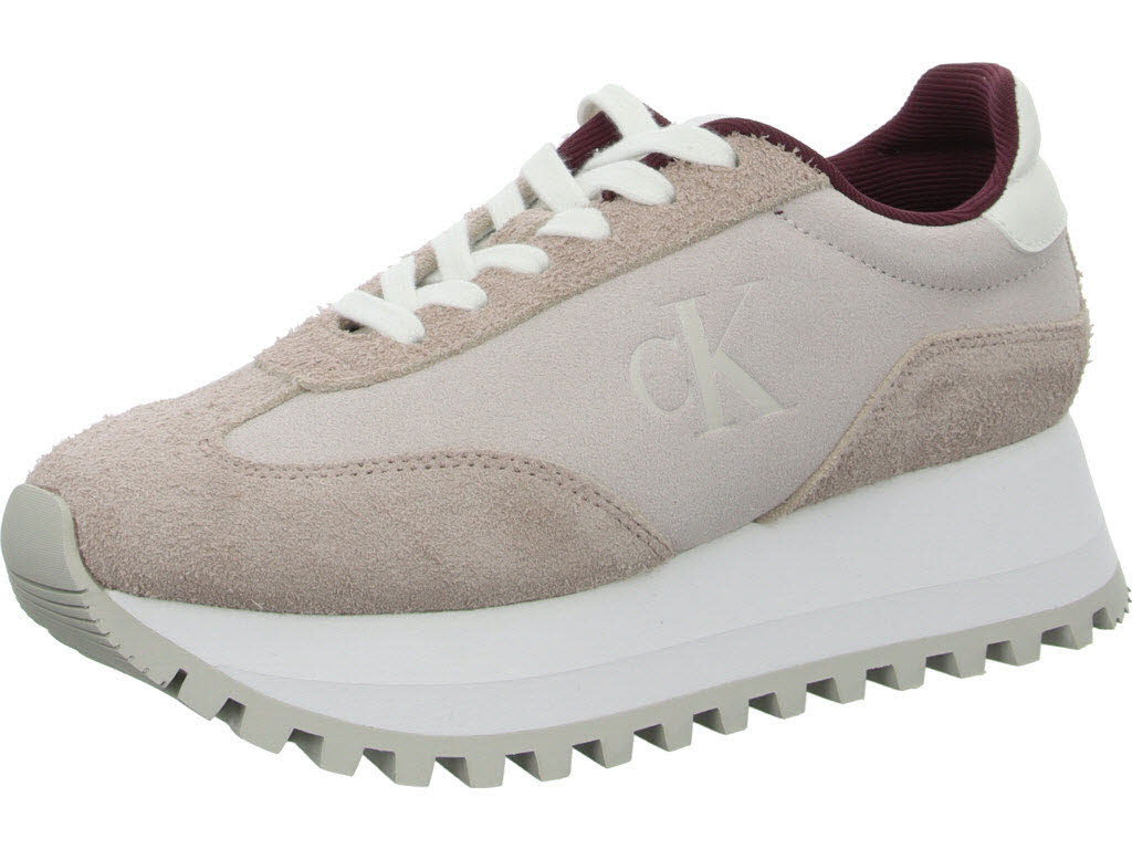 Calvin Klein Damen Schnürschuhe YW0YW015740KB RUNNER LACEUP ML SUEDE lilac ash/bright white normal