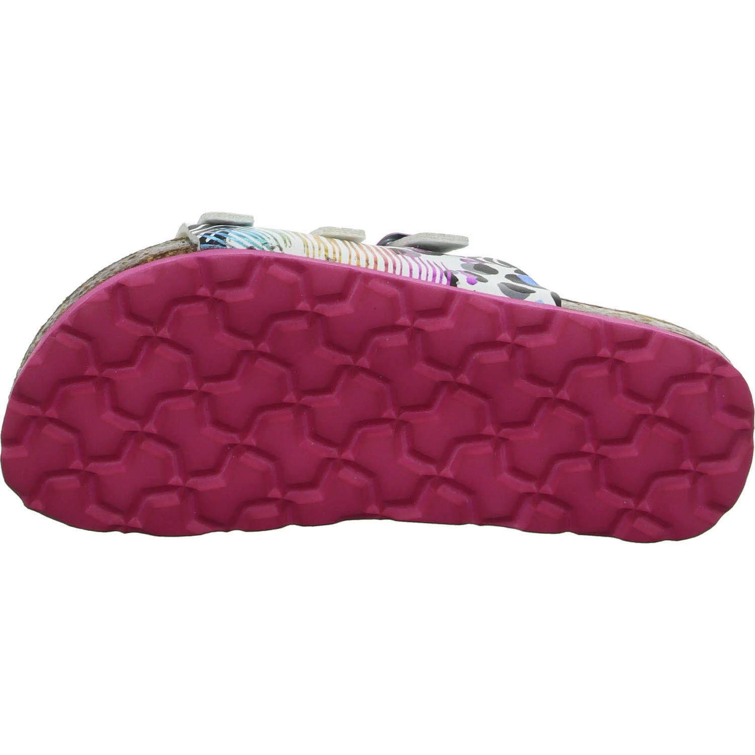 Superfit Kinder Pantoletten 1-800113-1100 Fußbettpantoffel weiß/mehrfarbig WMS mittel
