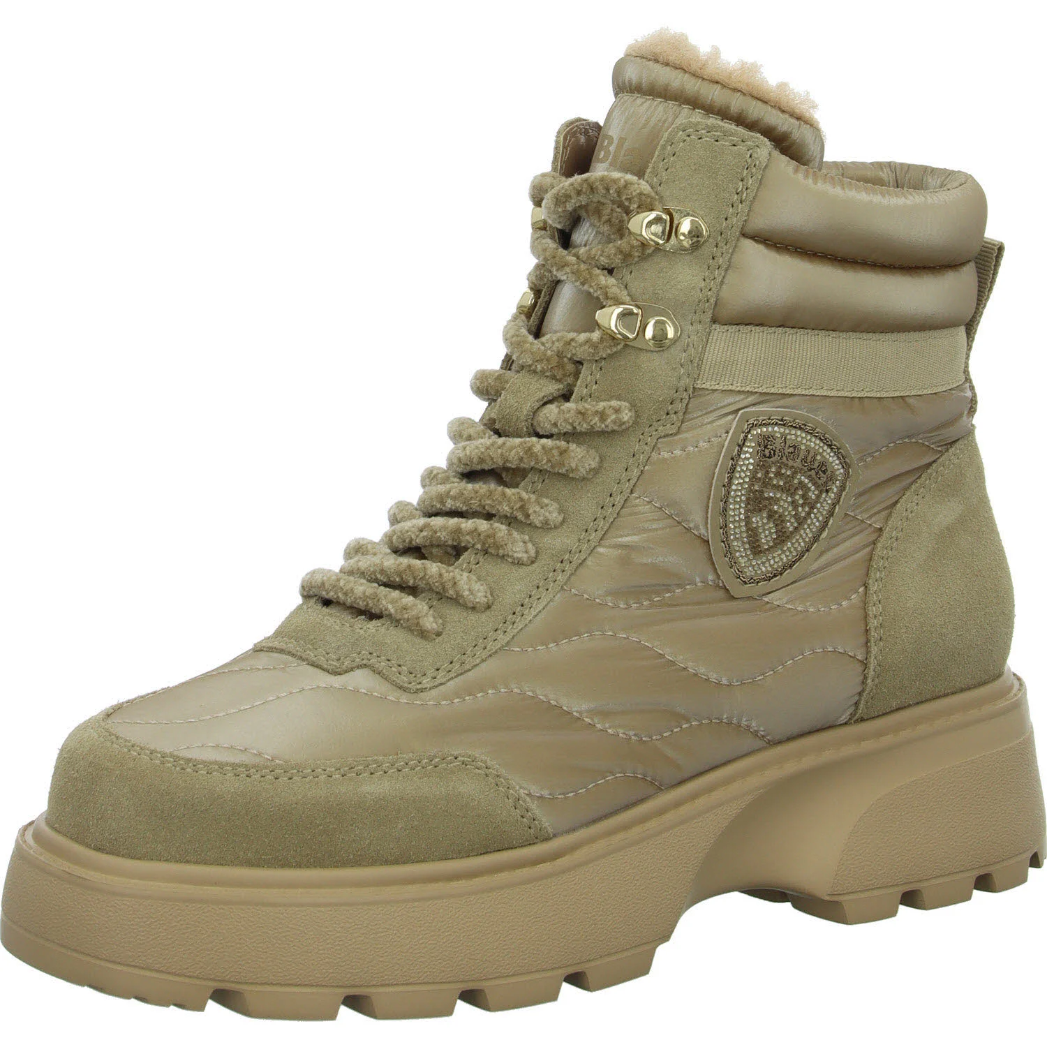 Blauer Damen Schnürstiefel warm F5BLANCA03/NYS BLANCA03 beige normal