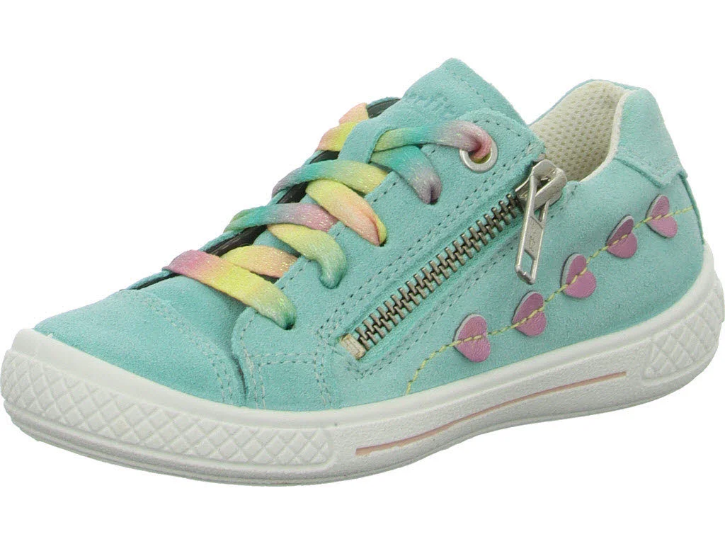 Superfit Kinder Halbschuhe zum Schnüren 1-000093-7500 Tensy hellgrün/rosa WMS mittel