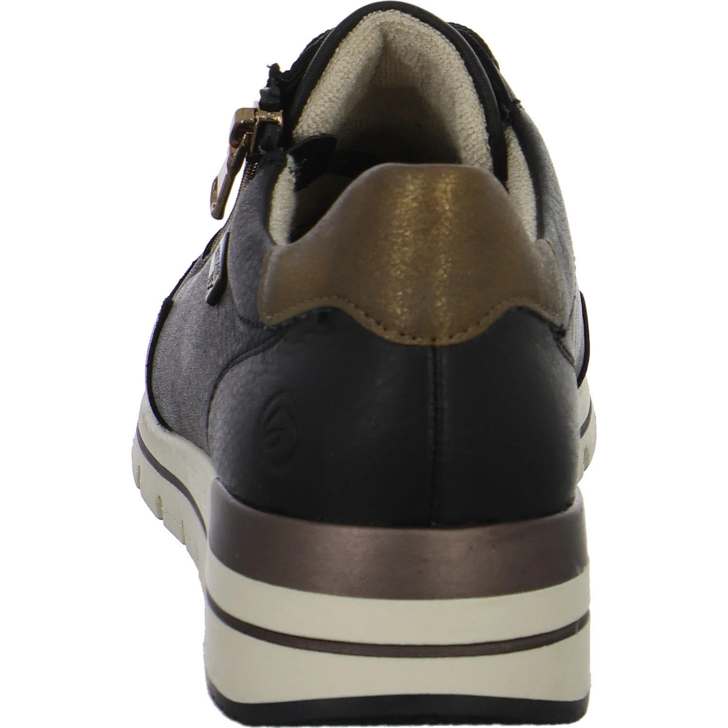 Remonte Damen Schnürschuhe R6716-03 R6716 schwarz/antik G (weit)
