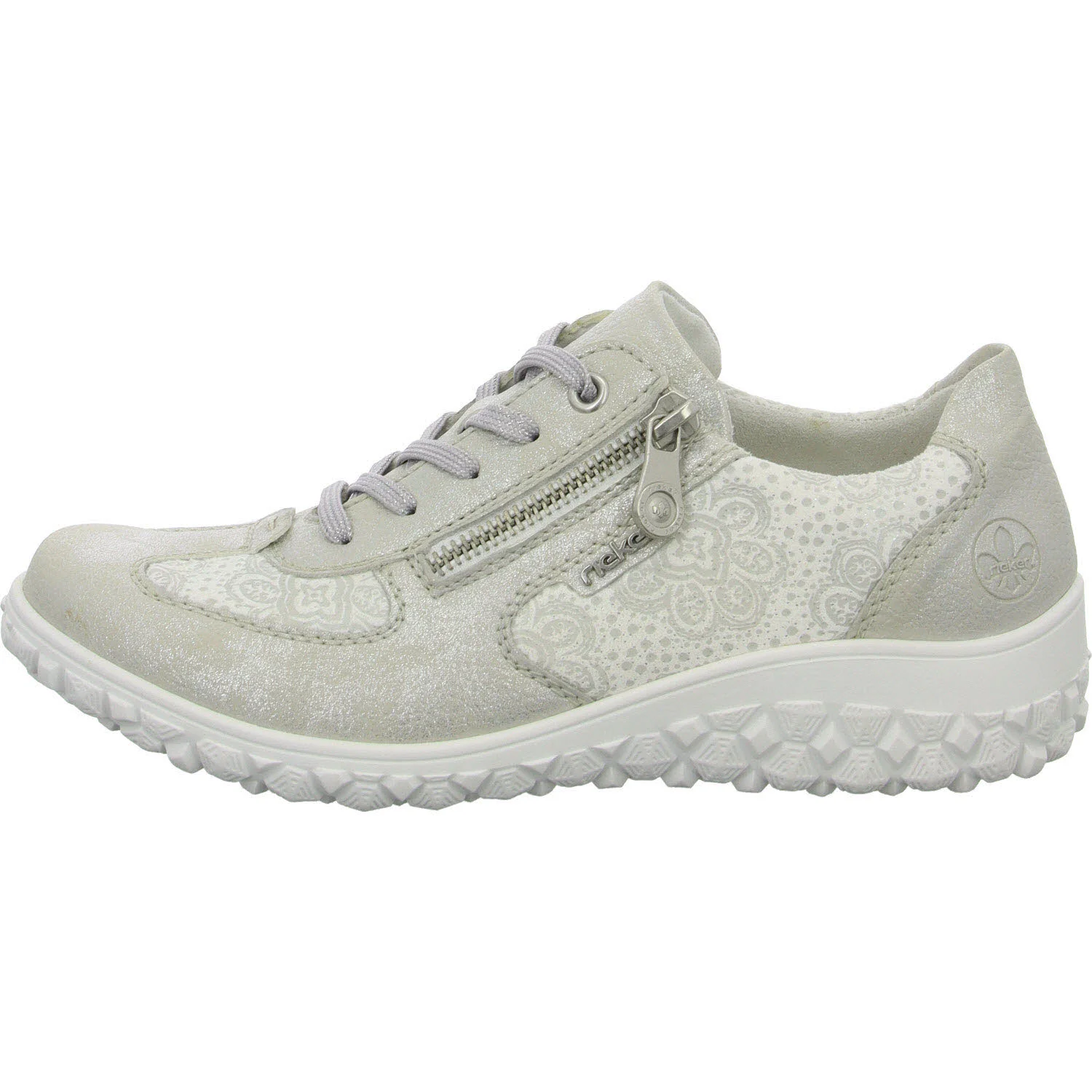 Element 6 von 8 (Bild) – Rieker Damen Schnürschuhe 59501-90 59501 fog-silver/weiss-flower H (extra weit)