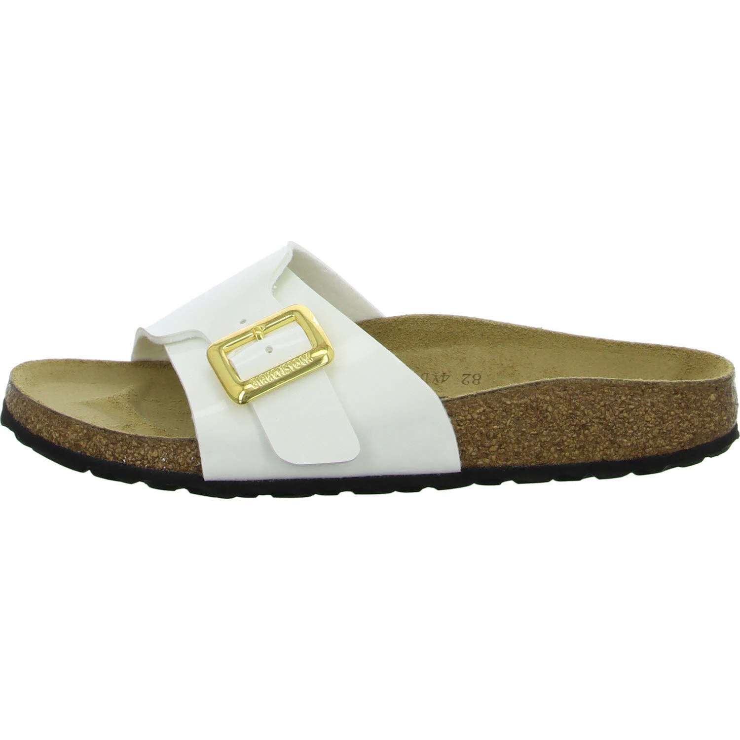 Element 6 von 8 (Bild) – BIRKENSTOCK Pantoletten 1029437 Catalina Cushion Buckle patent white schmal